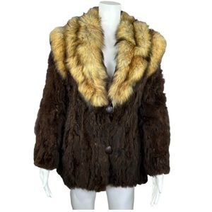 Gorgeous Donenfeld’s vintage 40s or 50s fox & mink or beaver fur coat S